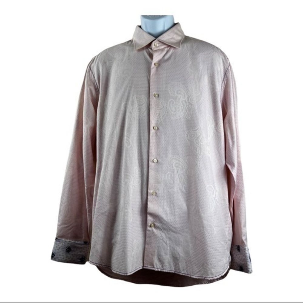 Brandolini Men Casual Shirt Buttons Down Pink Sz XL